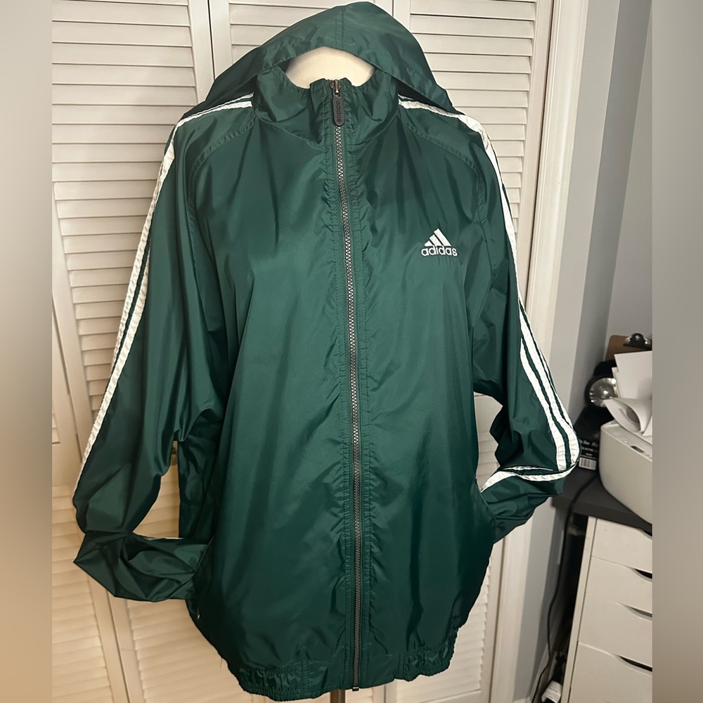 Adidas Green Windbreaker Jacket